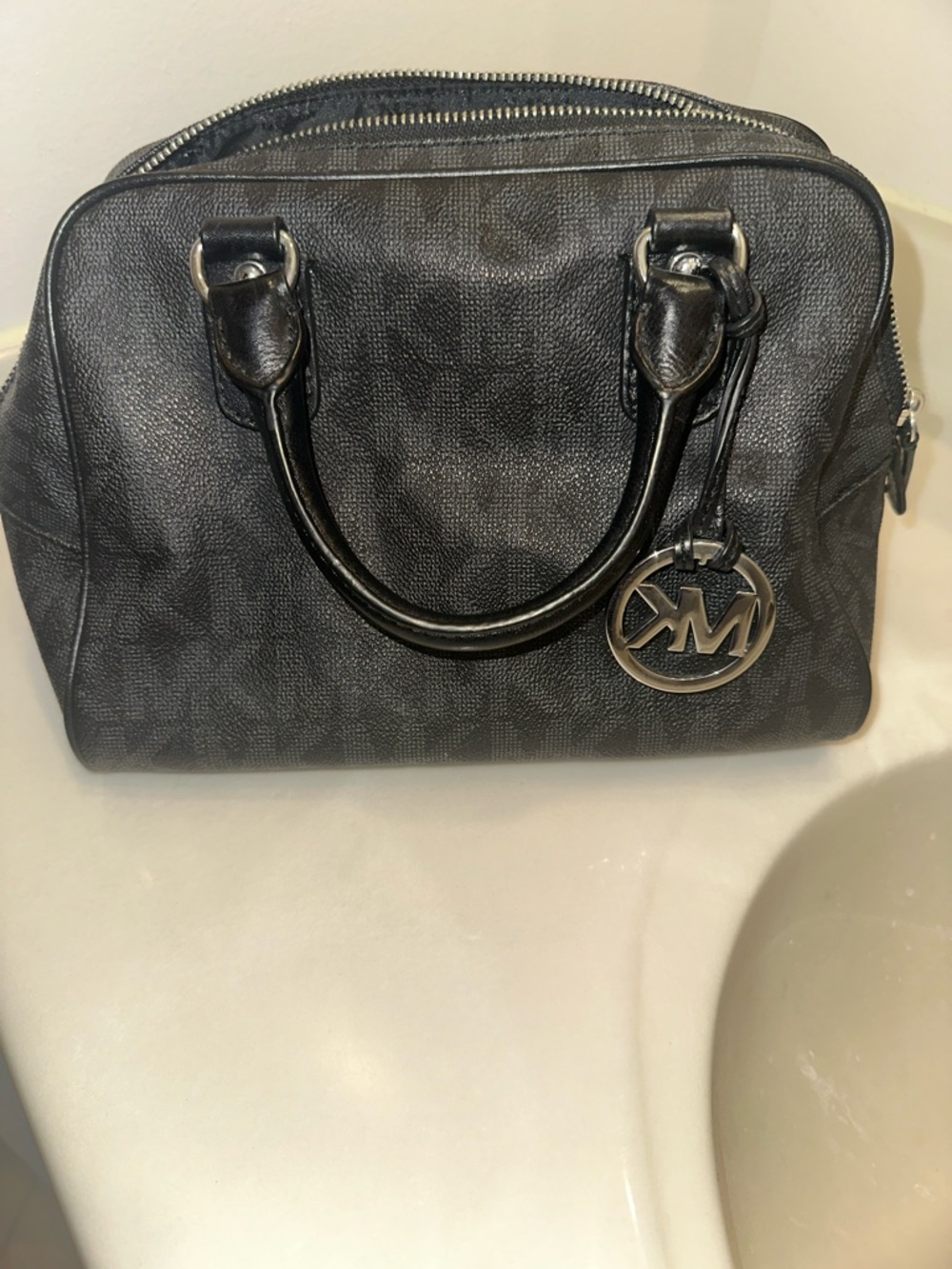 Michael Kors Black Signature Logo Satchel